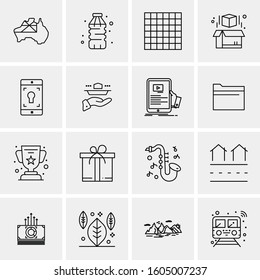 16 Universal Business Icons Vector. Creative Icon Illustration to use in web and Mobile Related project.