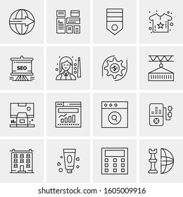 16 Universal Business Icons Vector. Creative Icon Illustration to use in web and Mobile Related project.