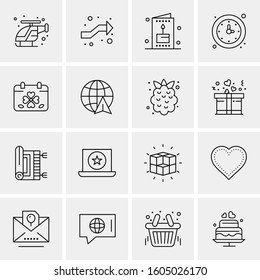 16 Universal Business Icons Vector. Creative Icon Illustration to use in web and Mobile Related project.