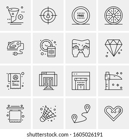 16 Universal Business Icons Vector. Creative Icon Illustration to use in web and Mobile Related project.