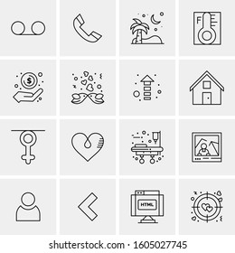 16 Universal Business Icons Vector. Creative Icon Illustration to use in web and Mobile Related project.