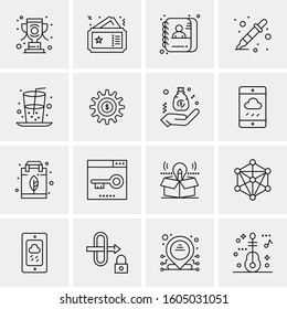 16 Universal Business Icons Vector. Creative Icon Illustration to use in web and Mobile Related project.