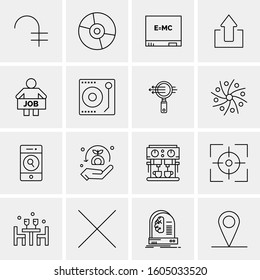 16 Universal Business Icons Vector. Creative Icon Illustration to use in web and Mobile Related project.