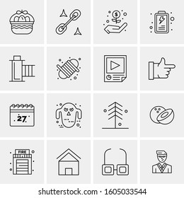 16 Universal Business Icons Vector. Creative Icon Illustration to use in web and Mobile Related project.