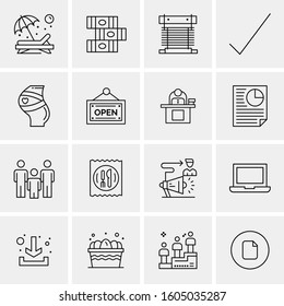 16 Universal Business Icons Vector. Creative Icon Illustration to use in web and Mobile Related project.