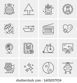 16 Universal Business Icons Vector. Creative Icon Illustration to use in web and Mobile Related project.