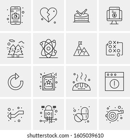 16 Universal Business Icons Vector. Creative Icon Illustration to use in web and Mobile Related project.
