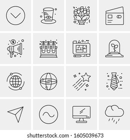 16 Universal Business Icons Vector. Creative Icon Illustration to use in web and Mobile Related project.