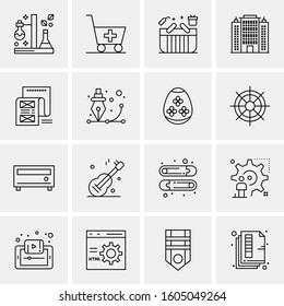 16 Universal Business Icons Vector. Creative Icon Illustration to use in web and Mobile Related project.