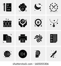 16 Universal Business Icons Vector. Creative Icon Illustration to use in web and Mobile Related project.