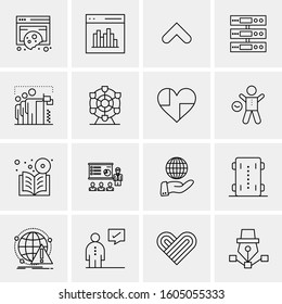16 Universal Business Icons Vector. Creative Icon Illustration to use in web and Mobile Related project.