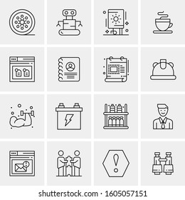 16 Universal Business Icons Vector. Creative Icon Illustration to use in web and Mobile Related project.
