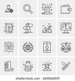 16 Universal Business Icons Vector. Creative Icon Illustration to use in web and Mobile Related project.