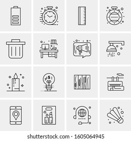 16 Universal Business Icons Vector. Creative Icon Illustration to use in web and Mobile Related project.