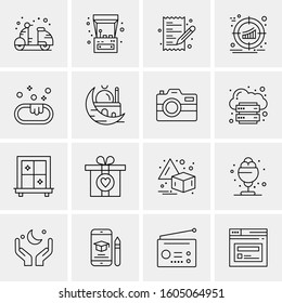 16 Universal Business Icons Vector. Creative Icon Illustration to use in web and Mobile Related project.
