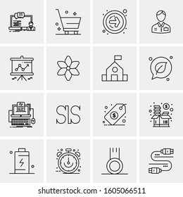 16 Universal Business Icons Vector. Creative Icon Illustration to use in web and Mobile Related project.