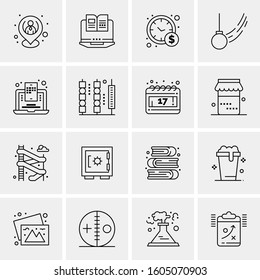 16 Universal Business Icons Vector. Creative Icon Illustration to use in web and Mobile Related project.