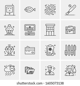 16 Universal Business Icons Vector. Creative Icon Illustration to use in web and Mobile Related project.