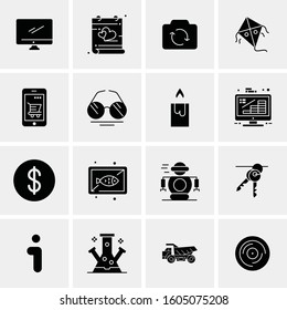 16 Universal Business Icons Vector. Creative Icon Illustration to use in web and Mobile Related project.
