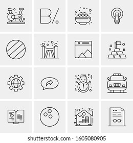 16 Universal Business Icons Vector. Creative Icon Illustration to use in web and Mobile Related project.