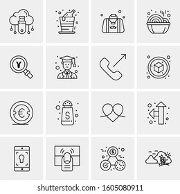 16 Universal Business Icons Vector. Creative Icon Illustration to use in web and Mobile Related project.