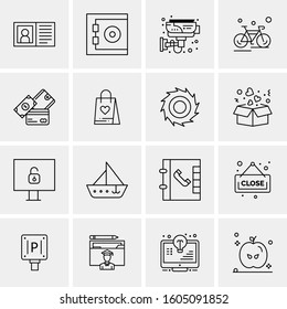 16 Universal Business Icons Vector. Creative Icon Illustration to use in web and Mobile Related project.