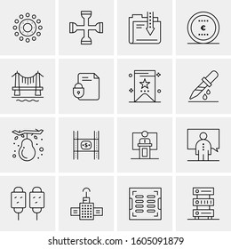 16 Universal Business Icons Vector. Creative Icon Illustration to use in web and Mobile Related project.