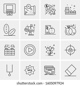 16 Universal Business Icons Vector. Creative Icon Illustration to use in web and Mobile Related project.