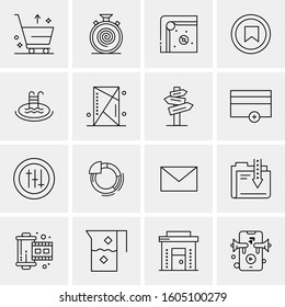 16 Universal Business Icons Vector. Creative Icon Illustration to use in web and Mobile Related project.