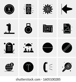 16 Universal Business Icons Vector. Creative Icon Illustration to use in web and Mobile Related project.