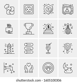 16 Universal Business Icons Vector. Creative Icon Illustration to use in web and Mobile Related project.