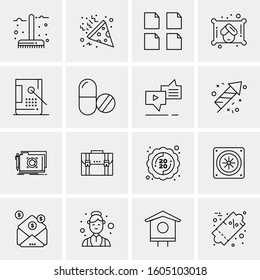 16 Universal Business Icons Vector. Creative Icon Illustration to use in web and Mobile Related project.