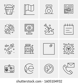 16 Universal Business Icons Vector. Creative Icon Illustration to use in web and Mobile Related project.
