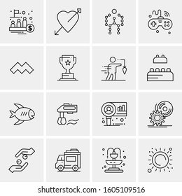 16 Universal Business Icons Vector. Creative Icon Illustration to use in web and Mobile Related project.