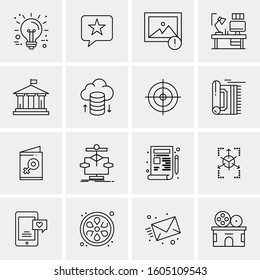 16 Universal Business Icons Vector. Creative Icon Illustration to use in web and Mobile Related project.