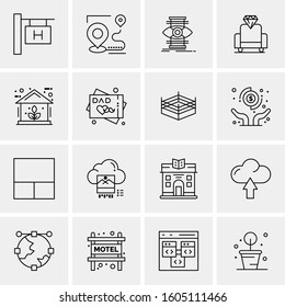 16 Universal Business Icons Vector. Creative Icon Illustration to use in web and Mobile Related project.