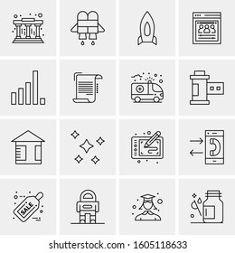 16 Universal Business Icons Vector. Creative Icon Illustration to use in web and Mobile Related project.