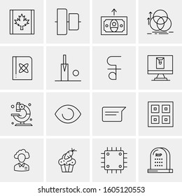 16 Universal Business Icons Vector. Creative Icon Illustration to use in web and Mobile Related project.