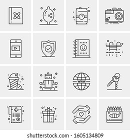 16 Universal Business Icons Vector. Creative Icon Illustration to use in web and Mobile Related project.