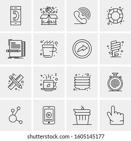 16 Universal Business Icons Vector. Creative Icon Illustration to use in web and Mobile Related project.