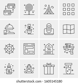 16 Universal Business Icons Vector. Creative Icon Illustration to use in web and Mobile Related project.