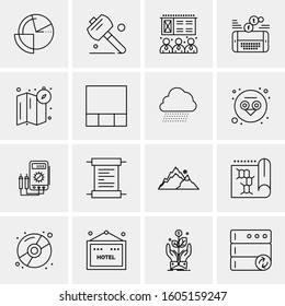16 Universal Business Icons Vector. Creative Icon Illustration to use in web and Mobile Related project.