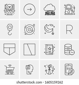 16 Universal Business Icons Vector. Creative Icon Illustration to use in web and Mobile Related project.