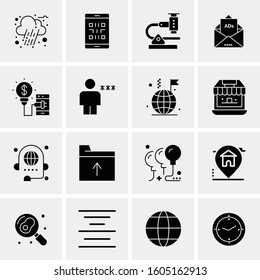 16 Universal Business Icons Vector. Creative Icon Illustration to use in web and Mobile Related project.
