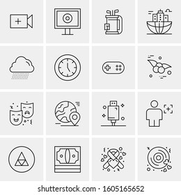 16 Universal Business Icons Vector. Creative Icon Illustration to use in web and Mobile Related project.
