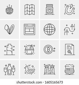 16 Universal Business Icons Vector. Creative Icon Illustration to use in web and Mobile Related project.