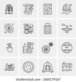 16 Universal Business Icons Vector. Creative Icon Illustration to use in web and Mobile Related project.
