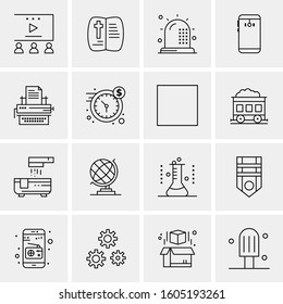 16 Universal Business Icons Vector. Creative Icon Illustration to use in web and Mobile Related project.