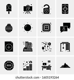 16 Universal Business Icons Vector. Creative Icon Illustration to use in web and Mobile Related project.