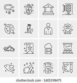 16 Universal Business Icons Vector. Creative Icon Illustration to use in web and Mobile Related project.